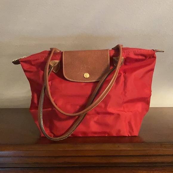 Red Longchamp shoulder bag le piliage - Picture 3 of 4